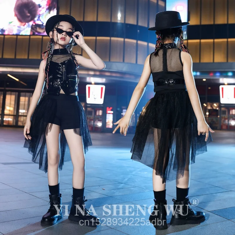 Детский джазовый танцевальный костюм для девочек, черный кожаный комплект «парусник», детский день, фестиваль, одежда для выступлений в стиле хип-хоп
Детский джазовый танцевальный костюм для девочек, черный кожаный комплект «парусник», детский день, фестиваль, одежда для выступлений в стиле хип-хоп