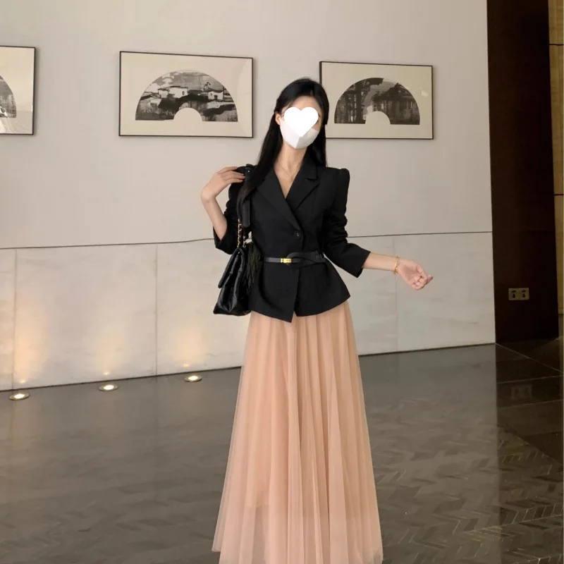 Elegant Street Style Two-Piece Suit Set Women's Clothing Spring Summer Soft Tulle Skirt Suit Casual Long Sleeve round Neck Coat
Elegant Street Style Two-Piece Suit Set Women's Clothing Spring Summer Soft Tulle Skirt Suit Casual Long Sleeve round Neck Coat