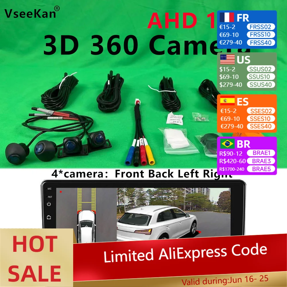 Sony chip HD WDR technology for Car 360° Panoramic Camera 1080P camera 360 Panoramic Accessories for pantalla coche android auto
Sony chip HD WDR technology for Car 360° Panoramic Camera 1080P camera 360 Panoramic Accessories for pantalla coche android auto