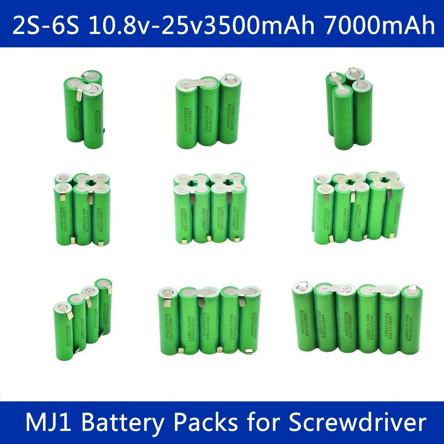 18650 lithium battery MJ1 7000mAh for screwdriver battery welding battery pack 3500mAh 30A 3S 4S 5S 12.6V 14.8V 18V 21.6V25.2V
18650 lithium battery MJ1 7000mAh for screwdriver battery welding battery pack 3500mAh 30A 3S 4S 5S 12.6V 14.8V 18V 21.6V25.2V