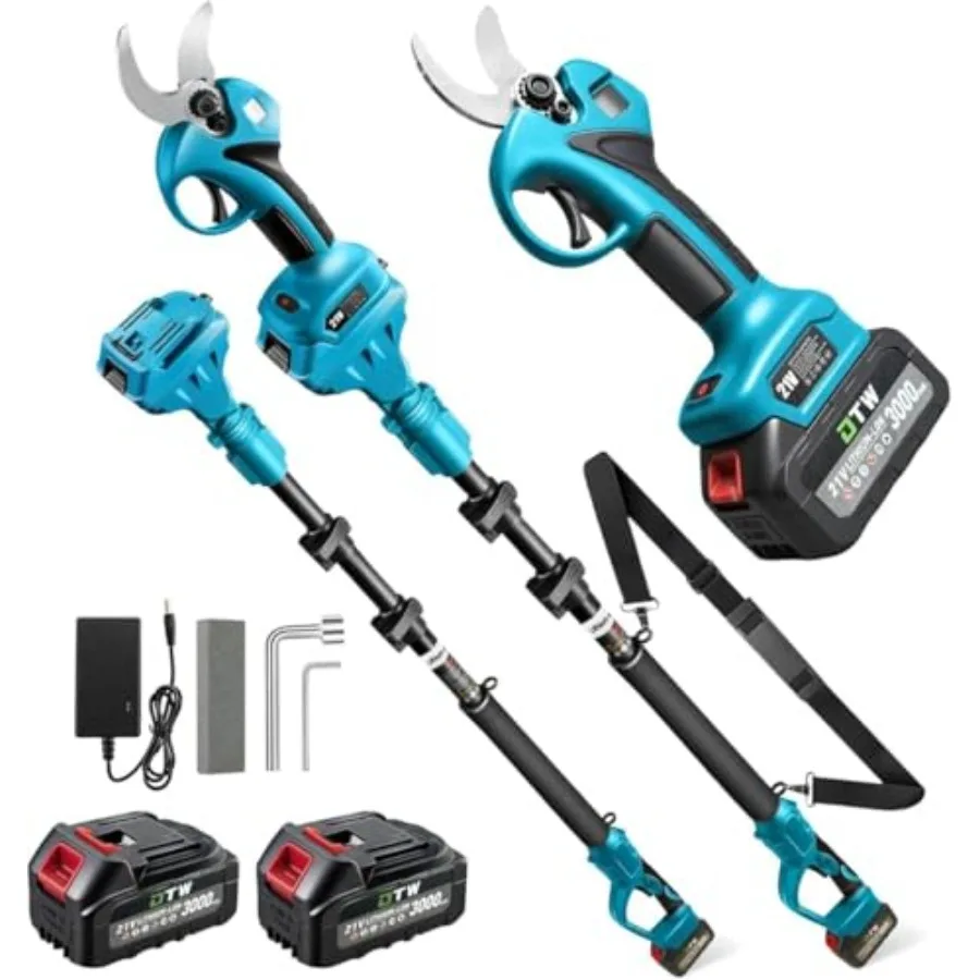 Электрические секаторы на штанге с диаметром реза 1.4-2.0 дюйма, 2-в-1, электрический секатор на штанге, 2 аккумулятора 21В 3.0Ач, бесщеточный двигатель
Электрические секаторы на штанге с диаметром реза 1.4-2.0 дюйма, 2-в-1, электрический секатор на штанге, 2 аккумулятора 21В 3.0Ач, бесщеточный двигатель