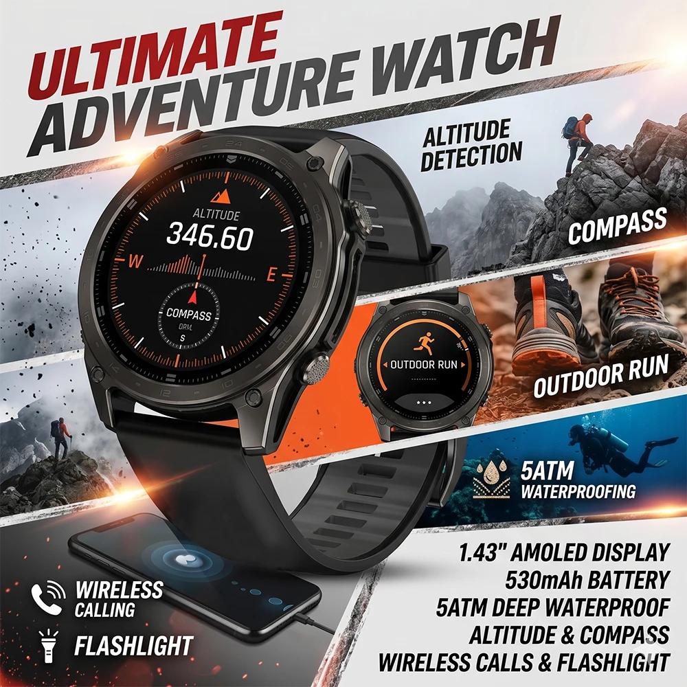 2026 New Smart Watch Men Bluetooth Call 530mAh Battery Compass Altitude Flashlight 5ATM Waterproof Sports Watch
2026 New Smart Watch Men Bluetooth Call 530mAh Battery Compass Altitude Flashlight 5ATM Waterproof Sports Watch