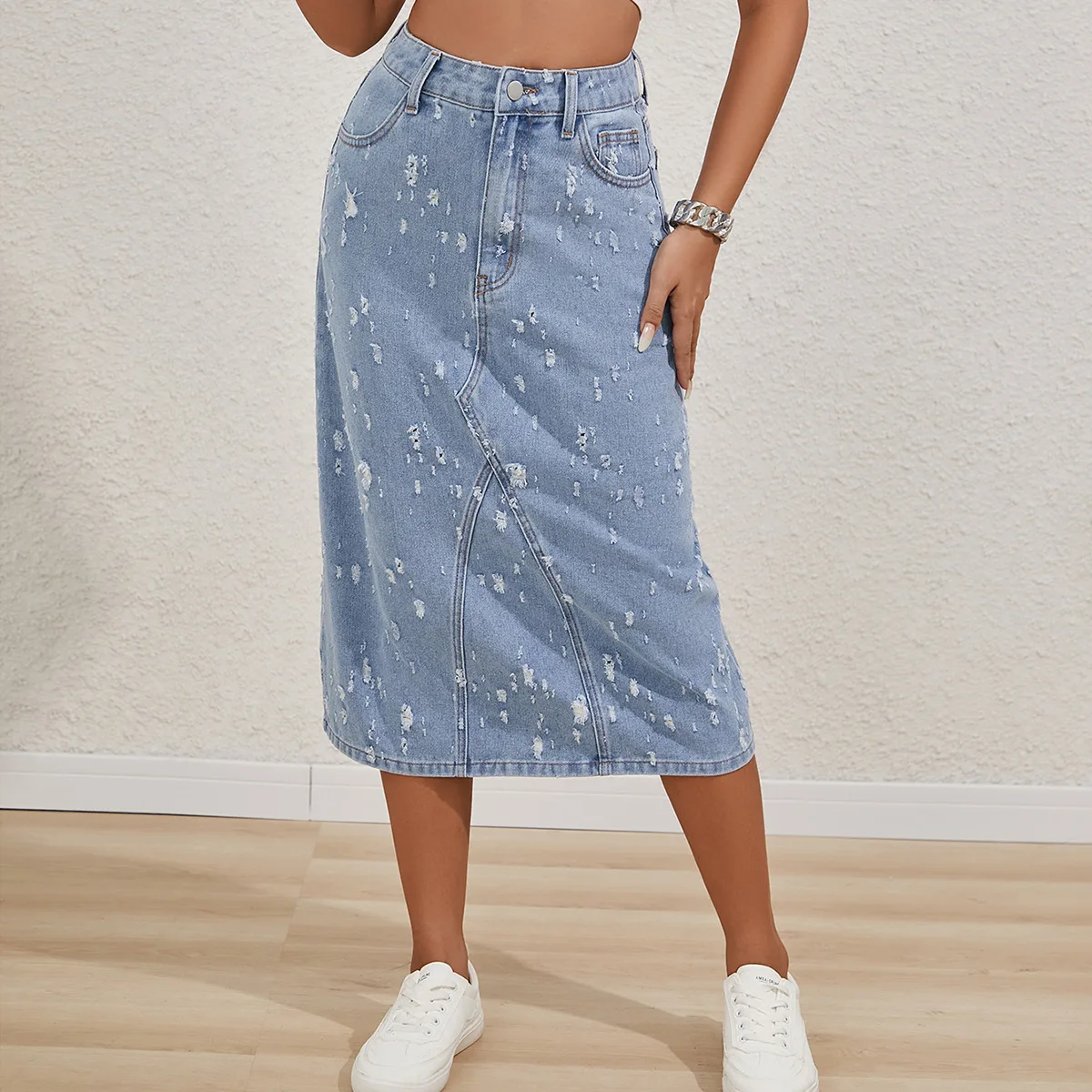 Denim Midi Skirt High Waist Bodycon Skirt Women Autumn New Ripped Design Fashion Midi Skirt Sexy Casual
Denim Midi Skirt High Waist Bodycon Skirt Women Autumn New Ripped Design Fashion Midi Skirt Sexy Casual