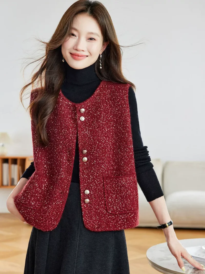 2026 Spring Knitted Sweater Vest for Women Round Neck Pullover Versatile Short Sleeveless Top J447
2026 Spring Knitted Sweater Vest for Women Round Neck Pullover Versatile Short Sleeveless Top J447