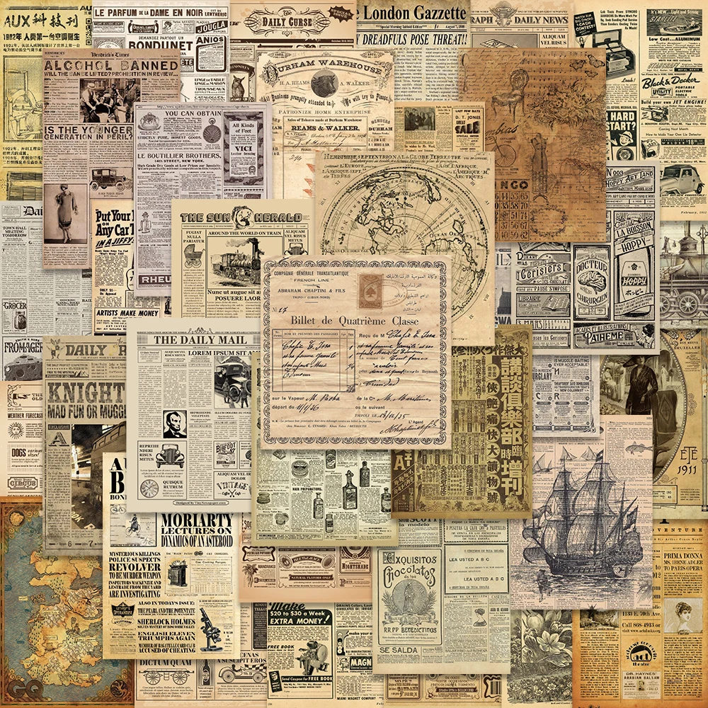 35PCS Yellowed Old Newspaper Vintage Parchment Retro Stickers Decals DIY Car Suitcase Scrapbook Phone Laptop Bike Sticker
35PCS Yellowed Old Newspaper Vintage Parchment Retro Stickers Decals DIY Car Suitcase Scrapbook Phone Laptop Bike Sticker