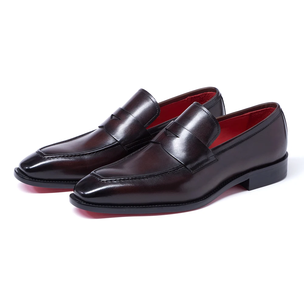 Men's Handmade Genuine Leather Square-Toe Loafers - Red Lining & Sole, Business Formal & Casual Shoes
Men's Handmade Genuine Leather Square-Toe Loafers - Red Lining & Sole, Business Formal & Casual Shoes