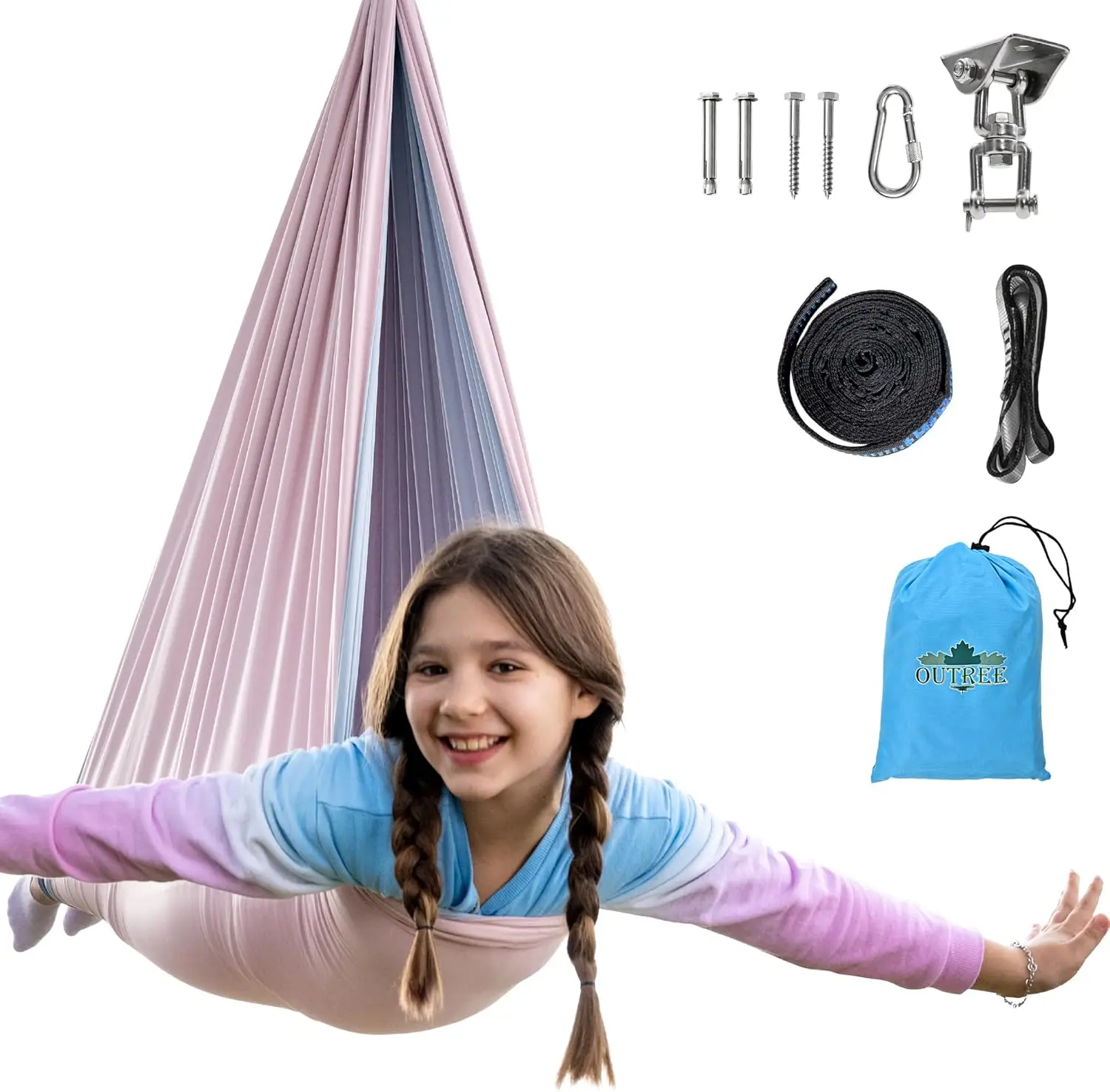 Sensory Swing, Double Layer Therapy Swing with 360° Swivel Hanger, Healing & Relaxing Cuddle Sensory Swing for Kids and Adults
Sensory Swing, Double Layer Therapy Swing with 360° Swivel Hanger, Healing & Relaxing Cuddle Sensory Swing for Kids and Adults