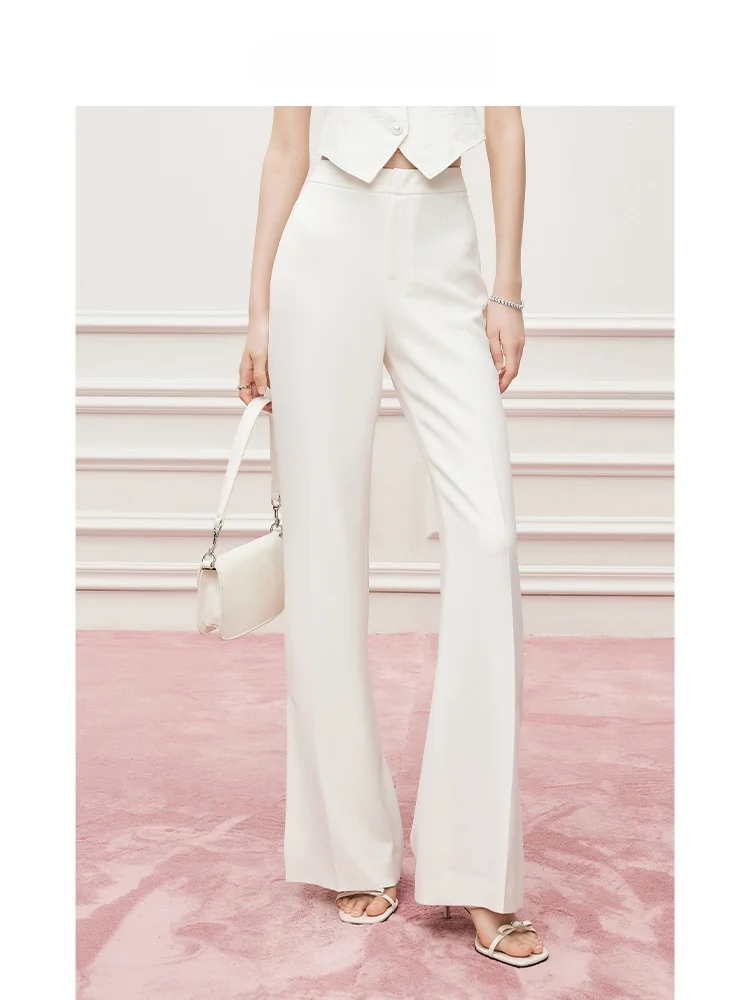MandyZhang High Waist Flared Trousers Women's White Heavyweight Acetate Pants Autumn Long Draping Casual Straight Leg Trousers
MandyZhang High Waist Flared Trousers Women's White Heavyweight Acetate Pants Autumn Long Draping Casual Straight Leg Trousers