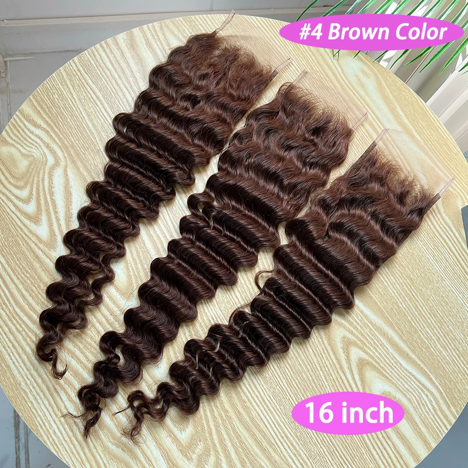 #4 Brown Color 4x6 Inch Transparent Lace Closure Deep Wave Human Hair Melt Skin Bleached Knots Invisible Lace Raw Hair For Women
#4 Brown Color 4x6 Inch Transparent Lace Closure Deep Wave Human Hair Melt Skin Bleached Knots Invisible Lace Raw Hair For Women