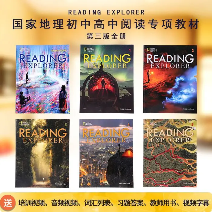 6Pcs/ Full Set ReadingExplorer Third Edition by NGL Reading Special Training Student's Learn Book Support Point-to-Point Reading
6Pcs/ Full Set ReadingExplorer Third Edition by NGL Reading Special Training Student's Learn Book Support Point-to-Point Reading