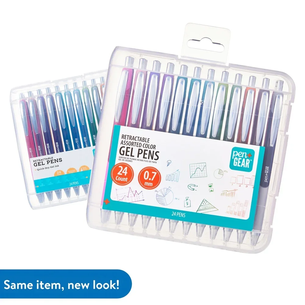 Retractable Gel Pens Assorted Colors 24 Count Medium Point 07mm Quick Dry Ink Ergonomic Grip Pocket Clip Art Supplies
Retractable Gel Pens Assorted Colors 24 Count Medium Point 07mm Quick Dry Ink Ergonomic Grip Pocket Clip Art Supplies