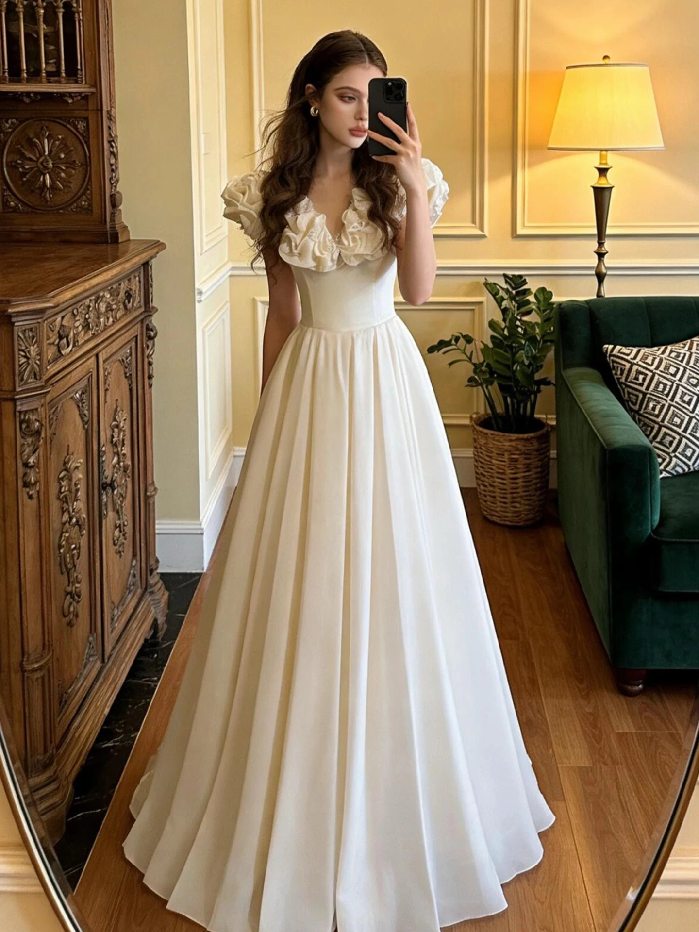 Elegant Satin Evening Dress for Women Korean Style mid Waist Floor Length Deep V Neck Sleeveless Slimming Ball Gown Dress
Elegant Satin Evening Dress for Women Korean Style mid Waist Floor Length Deep V Neck Sleeveless Slimming Ball Gown Dress