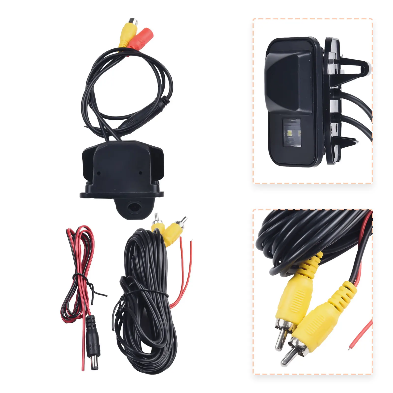 High Strength and Direct Replacement Reverse Camera Rear View Backup for Toyota 2006 2012, Easy Installation Black