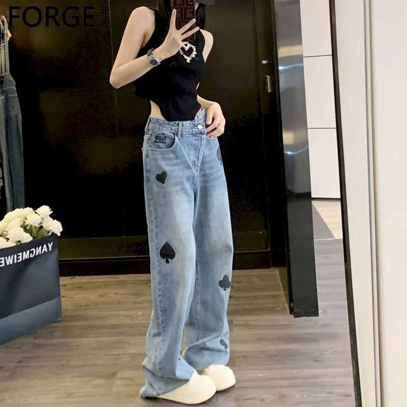 Oversized Jeans Women Print Straight Pants Summer Streetwear Women Denim Vintage Clothes High Waist Jeans Casual Loose Trousers
Oversized Jeans Women Print Straight Pants Summer Streetwear Women Denim Vintage Clothes High Waist Jeans Casual Loose Trousers