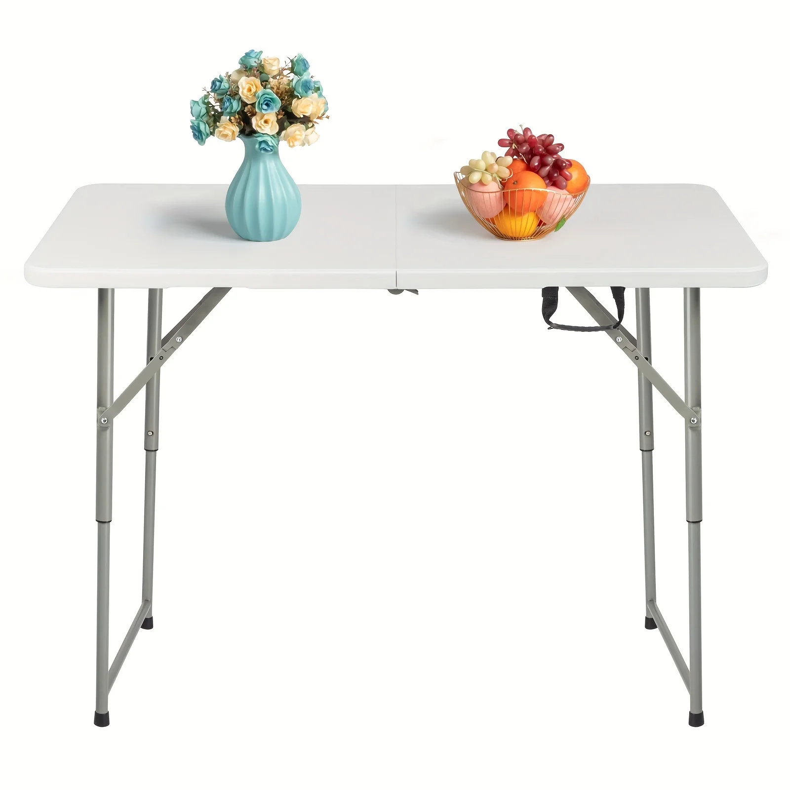 White Plastic Table for The Patio That Can Be Folded And Is 4 Feet Tall
White Plastic Table for The Patio That Can Be Folded And Is 4 Feet Tall