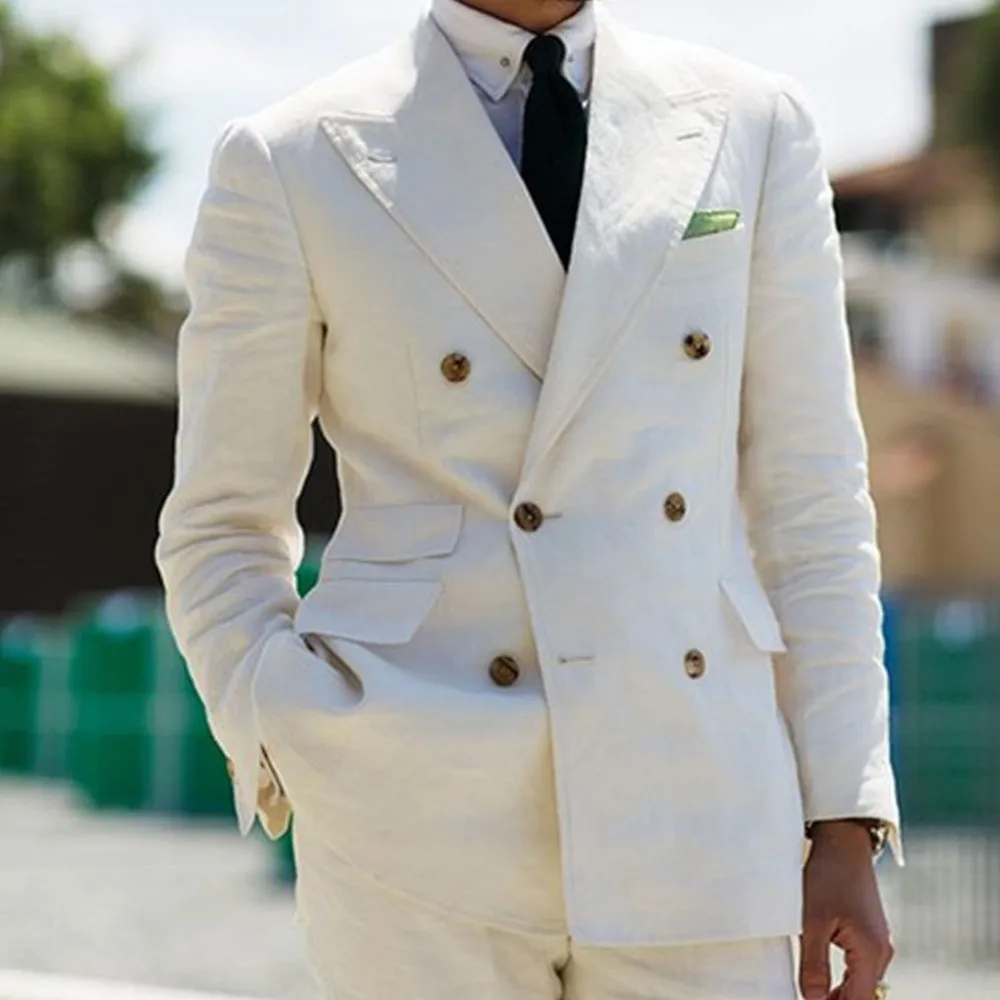 2 Pieces White Double Breasted Solid 2-Piece Slim Fit Mens Suit Notch Lapel One Button Tuxedo Jacket Pants Set ( Blazer+Pant)
2 Pieces White Double Breasted Solid 2-Piece Slim Fit Mens Suit Notch Lapel One Button Tuxedo Jacket Pants Set ( Blazer+Pant)