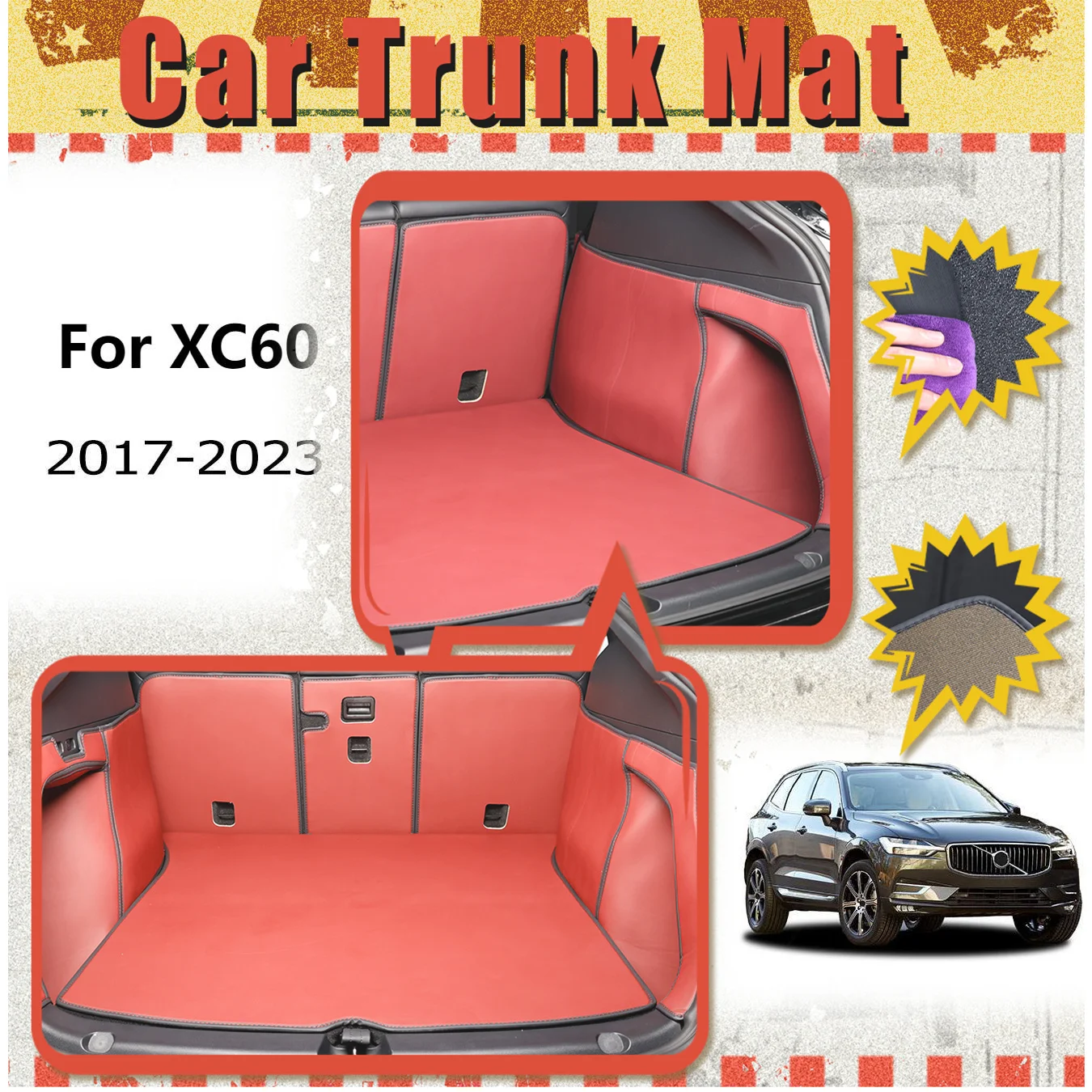 For Volvo For XC60 2017-2023 Car Trunk Mat Full Encirclement thickened three-layer PVC anti-slip wear-resistant waterproof
For Volvo For XC60 2017-2023 Car Trunk Mat Full Encirclement thickened three-layer PVC anti-slip wear-resistant waterproof