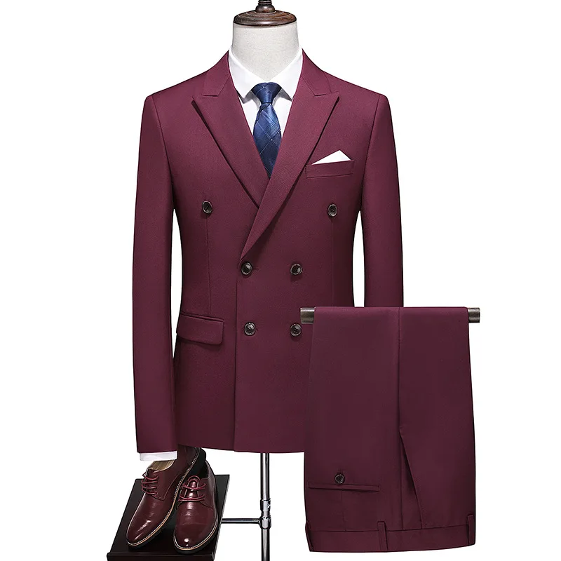 Men Blazer Suits Double Breasted Blazers Business Jacket Ankle Length Straight Pants Two Pieces Solid Spliced Button 2025
Men Blazer Suits Double Breasted Blazers Business Jacket Ankle Length Straight Pants Two Pieces Solid Spliced Button 2025