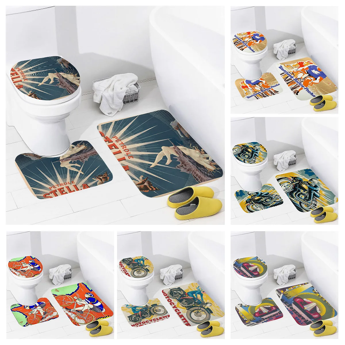3pc Bathroom Anti-Slip Mat Toilet Mat Combination American Style Retro Floor Mat Toilet Bathroom Decoration Accessories
3pc Bathroom Anti-Slip Mat Toilet Mat Combination American Style Retro Floor Mat Toilet Bathroom Decoration Accessories