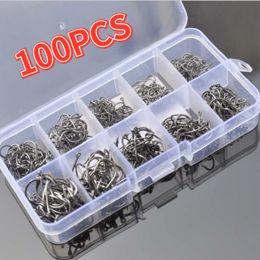 100Pcs Fishing Hooks Set Carbon Steel Single Circle Fishing Hook Fly Fishing Jip Barbed Carp Hooks Sea Tackle Accessories
100Pcs Fishing Hooks Set Carbon Steel Single Circle Fishing Hook Fly Fishing Jip Barbed Carp Hooks Sea Tackle Accessories