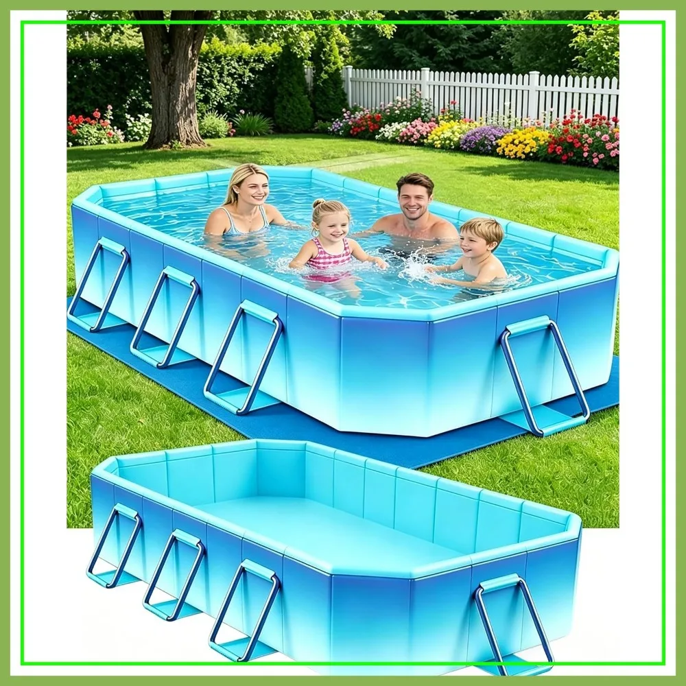 Large Foldable Pool for Adults, 116"x65"x20", Non-Inflatable, Portable, Outdoor Summer Swimming Pool with Ground Cloth
Large Foldable Pool for Adults, 116"x65"x20", Non-Inflatable, Portable, Outdoor Summer Swimming Pool with Ground Cloth