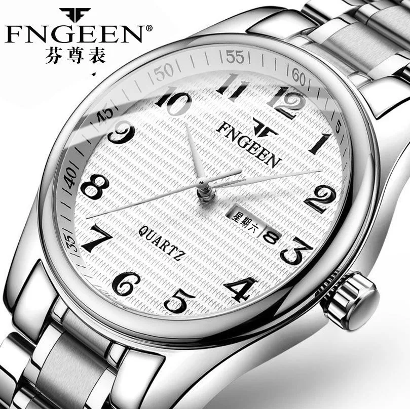 FNGEEN Men Women Watch Waterproof Elderly Luminous Large Dial Steel Student Couple Quartz Clock Relogio Masculino Reloj Hombre
FNGEEN Men Women Watch Waterproof Elderly Luminous Large Dial Steel Student Couple Quartz Clock Relogio Masculino Reloj Hombre