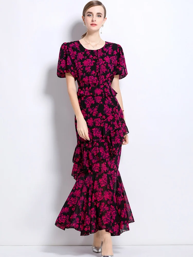 SMTHMA New French Elegant Runway Style Slim Waist Printed Dress Women's O-Neck Puff Short Sleeve Summer Dresses Robe
SMTHMA New French Elegant Runway Style Slim Waist Printed Dress Women's O-Neck Puff Short Sleeve Summer Dresses Robe