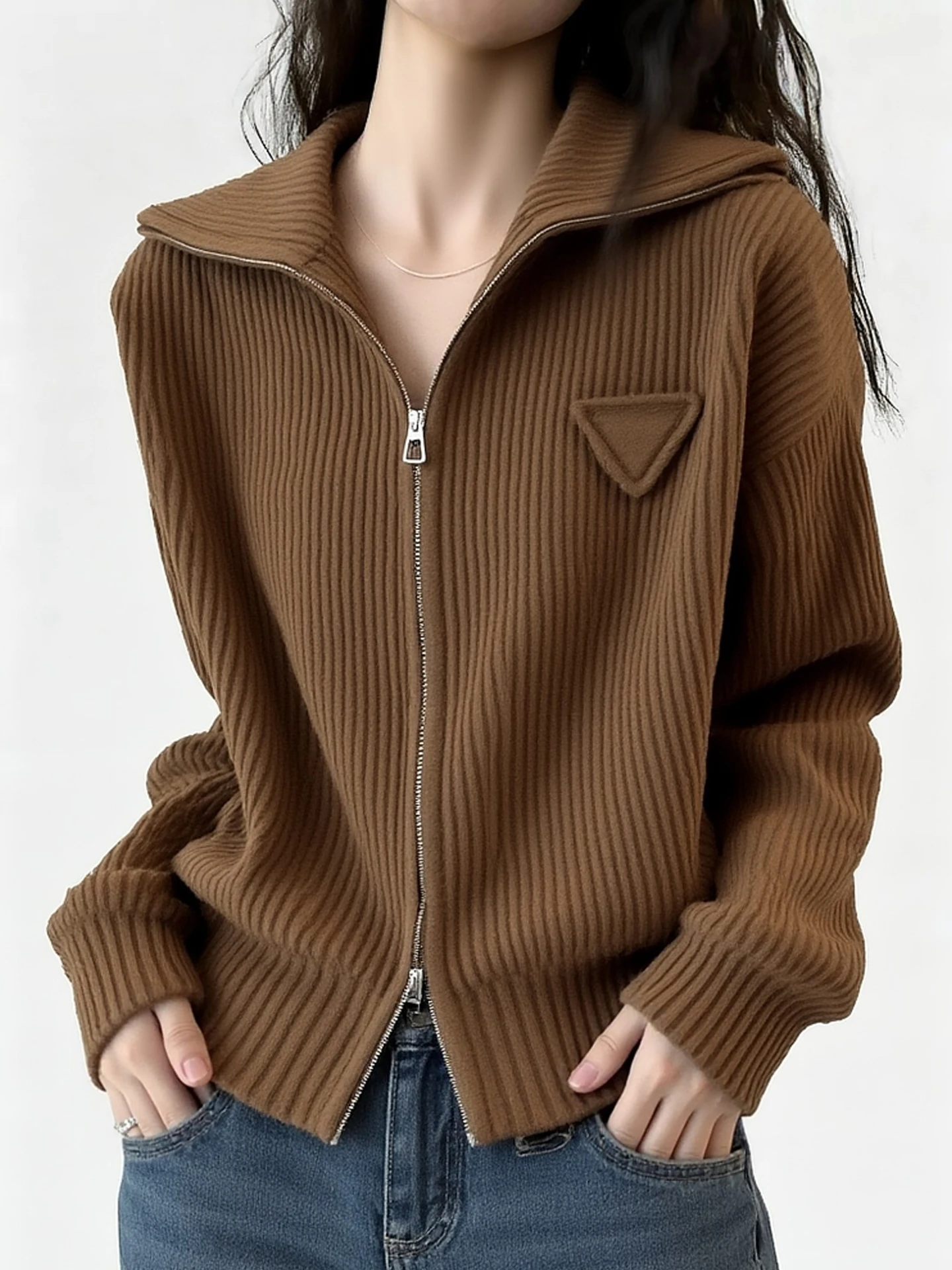 Elegant Double Zipper Knitted Open Cardigan Long Sleeve Warm Fashionable Top for Commuting Spring 2026 Ladies Knitted Sweater
Elegant Double Zipper Knitted Open Cardigan Long Sleeve Warm Fashionable Top for Commuting Spring 2026 Ladies Knitted Sweater