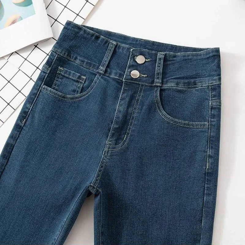 Women Skinny High Waist Flare Jeans Korean Streetwear Solid Slim Kot Pantolon New Spring Fall Casual Vintage Stretch Denim Pants
Women Skinny High Waist Flare Jeans Korean Streetwear Solid Slim Kot Pantolon New Spring Fall Casual Vintage Stretch Denim Pants