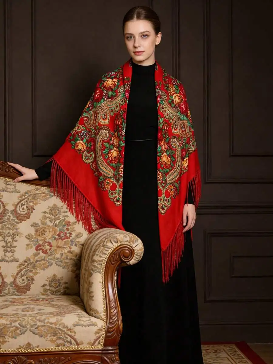 Floral Paisley Print Oversized Polyester Tassel Shawl For Women All Seasons
Floral Paisley Print Oversized Polyester Tassel Shawl For Women All Seasons