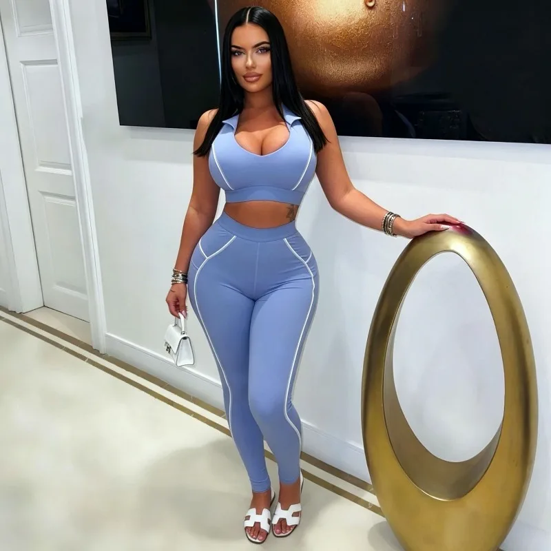 Fitness Women 2 Piece Set Y2K Sleeveless Crop Top Skinny Pants Matching Set 2026 Summer Workout Streetwear Sporty Tracksuits
Fitness Women 2 Piece Set Y2K Sleeveless Crop Top Skinny Pants Matching Set 2026 Summer Workout Streetwear Sporty Tracksuits