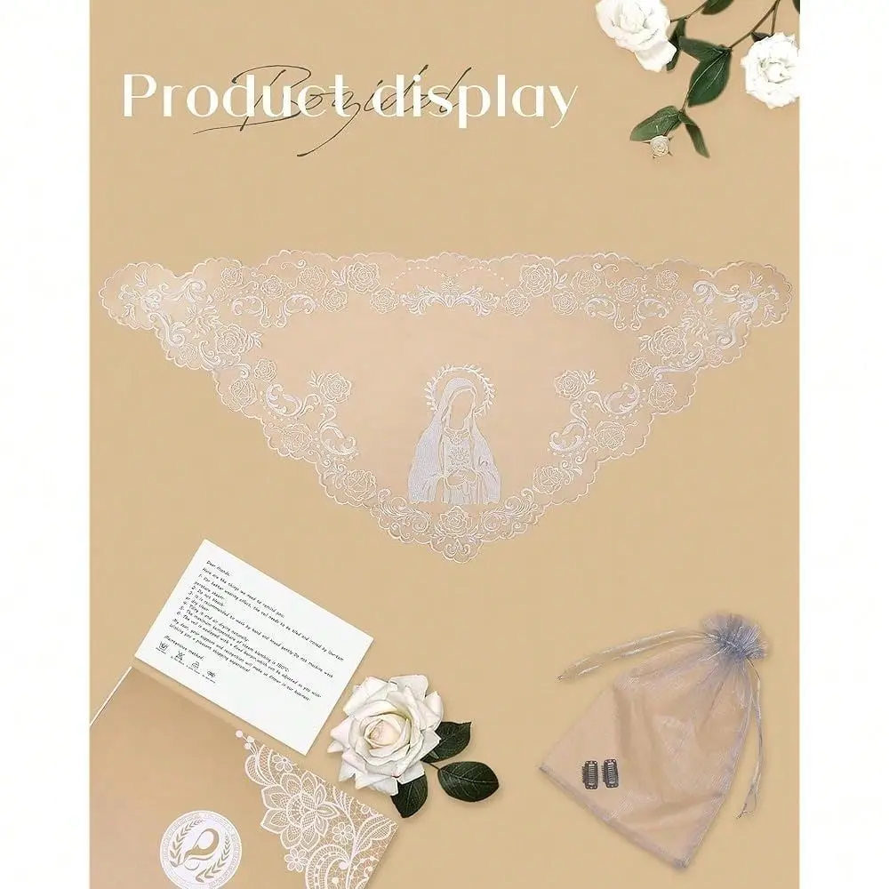 Chu 1rch Catholic Veils For Women, Triangle Virgin Mary And Floral Lace Mantilla Chapel Veil, Latin Mass Head Coverings
Chu 1rch Catholic Veils For Women, Triangle Virgin Mary And Floral Lace Mantilla Chapel Veil, Latin Mass Head Coverings