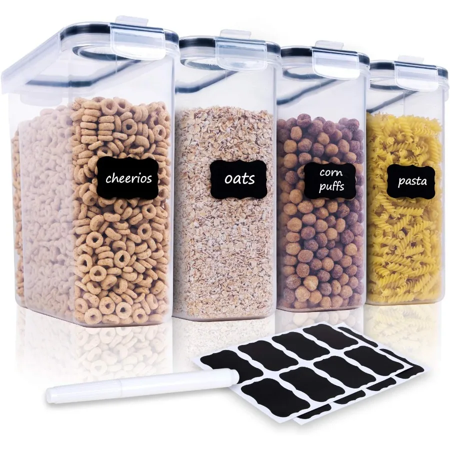 Cereal Containers Storage Set 4 Piece Airtight Large Food Storage Containers 135.2oz BPA Free Dispenser Plastic Cereal Storage
Cereal Containers Storage Set 4 Piece Airtight Large Food Storage Containers 135.2oz BPA Free Dispenser Plastic Cereal Storage