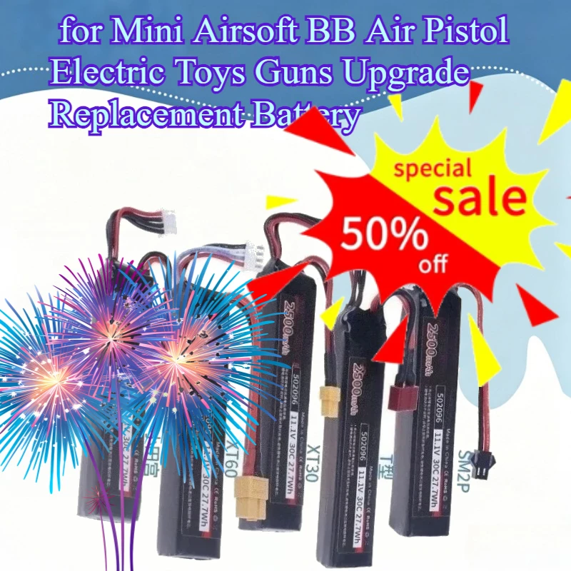 Аккумулятор LiPo 3S 11.1V 2500mAh 30C для мини-пневматического оружия, электрических игрушечных пистолетов, сменный аккумулятор для модернизации
Аккумулятор LiPo 3S 11.1V 2500mAh 30C для мини-пневматического оружия, электрических игрушечных пистолетов, сменный аккумулятор для модернизации
