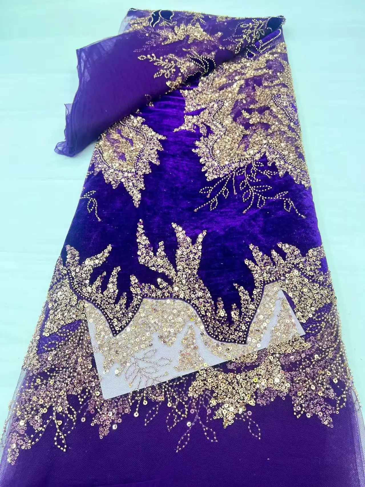 Luxurious Lace Fabric 2026 High Quality Sequins Beads Velvet Mesh Material For Banquet Gown Dress Evening Party Gown Lace Fabric
Luxurious Lace Fabric 2026 High Quality Sequins Beads Velvet Mesh Material For Banquet Gown Dress Evening Party Gown Lace Fabric
