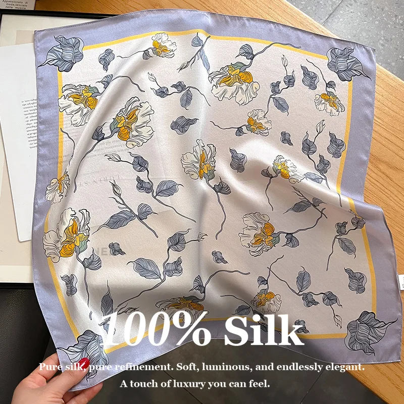 100% Real Silk Elegant French Style Bandana 53x53cm Headband Print Breathable Soft Headband Silk Square Silk Scarf Neckerchief
100% Real Silk Elegant French Style Bandana 53x53cm Headband Print Breathable Soft Headband Silk Square Silk Scarf Neckerchief