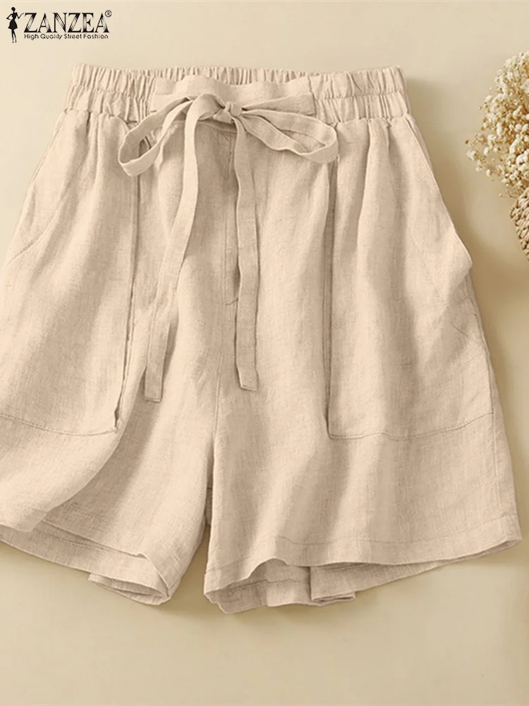 ZANZEA Summer Shorts Women Vintage Elastic Waist Solid Wide Leg Trousers Casual Loose Pants Female Fashion Holiday Pantalon 2023
ZANZEA Summer Shorts Women Vintage Elastic Waist Solid Wide Leg Trousers Casual Loose Pants Female Fashion Holiday Pantalon 2023