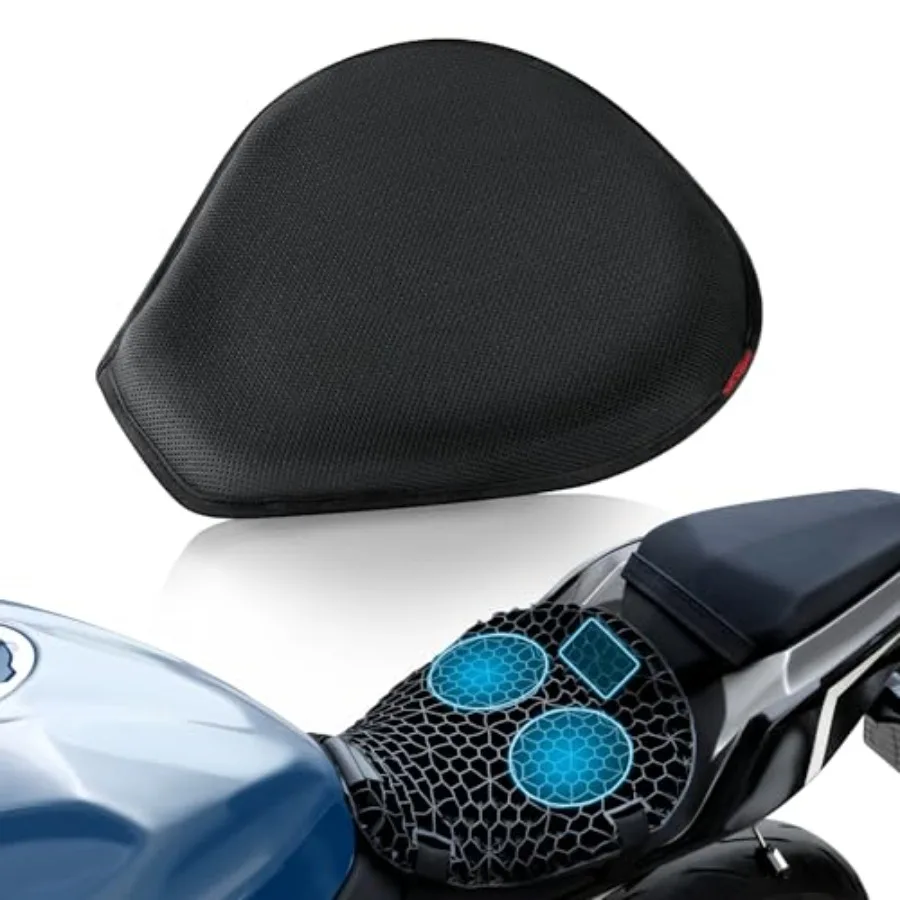 Detachable Motorcycle Gel Seat Cushion with Cover, Large 3D-Honeycomb Structure Shock Absorption and Breathable Motorcycle Gel
Detachable Motorcycle Gel Seat Cushion with Cover, Large 3D-Honeycomb Structure Shock Absorption and Breathable Motorcycle Gel