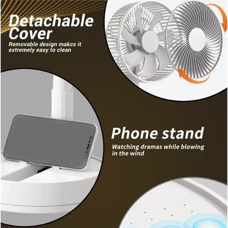 Wireless Silent Fan Portable USB Rechargeable Folding Telescopic Floor Fan Low Noise High Battery Outdoor Camping Fan
Wireless Silent Fan Portable USB Rechargeable Folding Telescopic Floor Fan Low Noise High Battery Outdoor Camping Fan