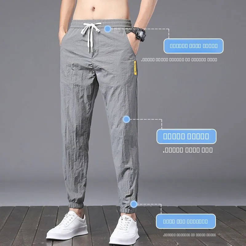 Летние мужские повседневные брюки из ледяного шелка, быстросохнущие, ультратонкие, свободного кроя, модные спортивные брюки в стиле Харадзюку, прямые длинные брюки-трубы
Летние мужские повседневные брюки из ледяного шелка, быстросохнущие, ультратонкие, свободного кроя, модные спортивные брюки в стиле Харадзюку, прямые длинные брюки-трубы