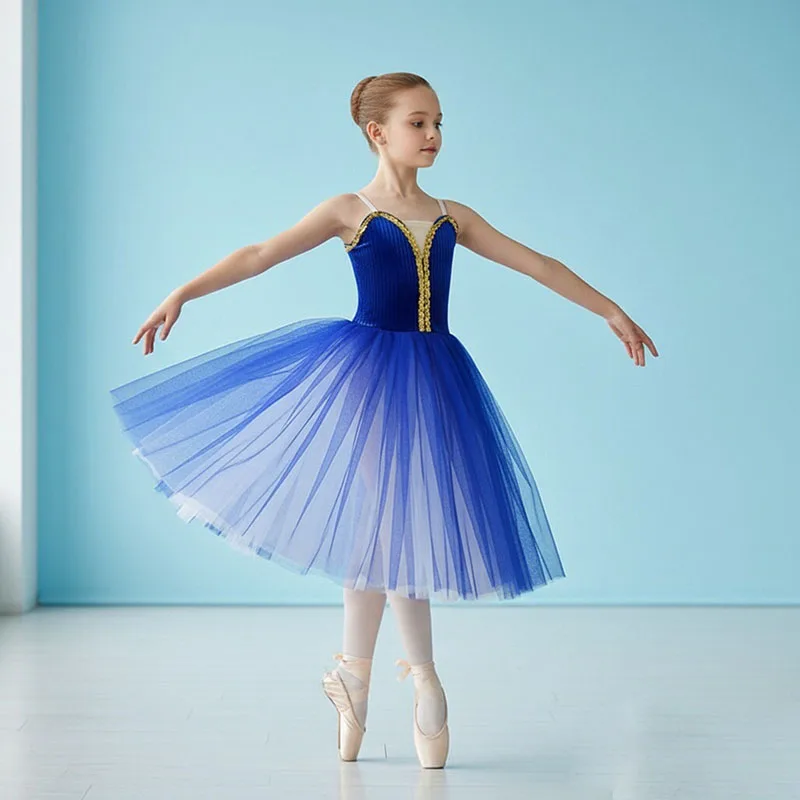 Lace Bubble Sleeve Tulle Skirt Tutu Ballerina Dancewear Kids Giselle Ballet Costume for Girls Long Ballet Leotard Dance Dress
Lace Bubble Sleeve Tulle Skirt Tutu Ballerina Dancewear Kids Giselle Ballet Costume for Girls Long Ballet Leotard Dance Dress