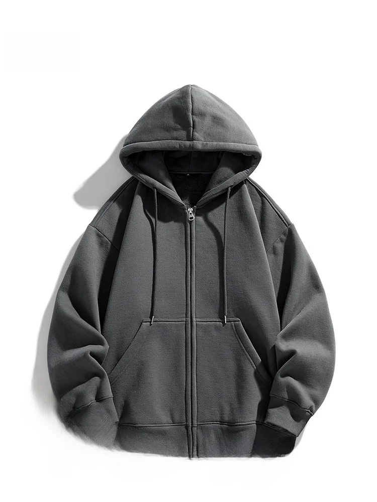 Thickened Fleece Hooded Pure Color Open Cardigan Men's Winter Warm Sweatshirt Casual Loose Fit Zipper Hooded Jacket
Thickened Fleece Hooded Pure Color Open Cardigan Men's Winter Warm Sweatshirt Casual Loose Fit Zipper Hooded Jacket