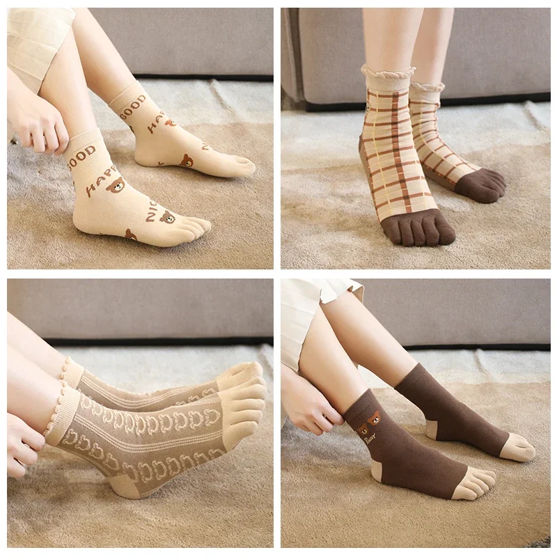 Хлопковые носки с пятью пальцами, женские милые носки для йоги, комплект повседневных крутых носков с героями мультфильмов Kawaii
Хлопковые носки с пятью пальцами, женские милые носки для йоги, комплект повседневных крутых носков с героями мультфильмов Kawaii