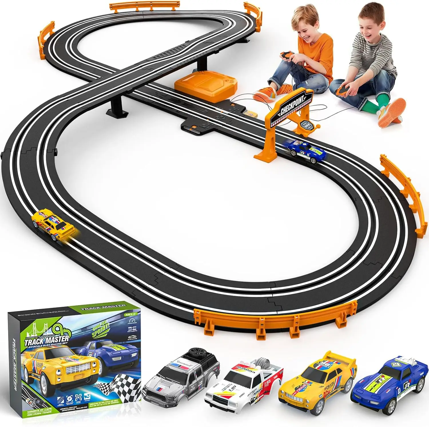 Electric Slot Car Race Track Set with 2 Cars, Lap Counter, Battery or Electric Power for Kids Ages 4-12
Electric Slot Car Race Track Set with 2 Cars, Lap Counter, Battery or Electric Power for Kids Ages 4-12