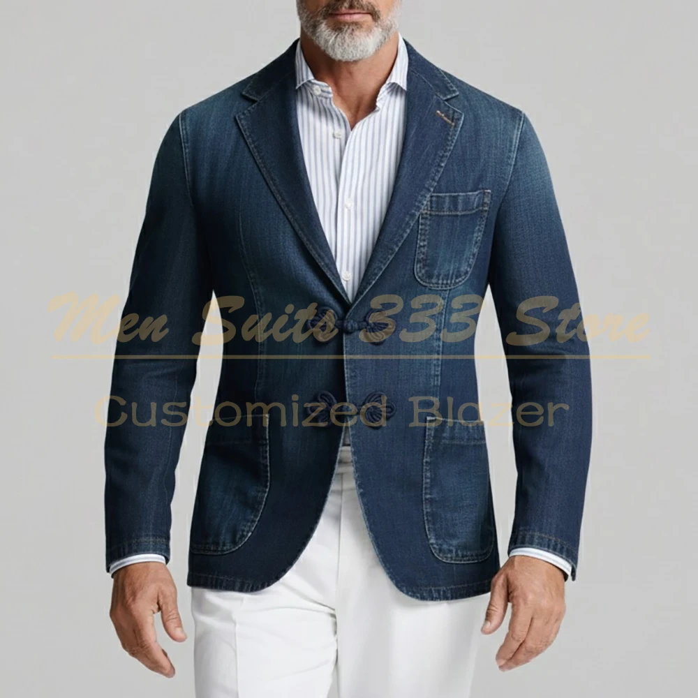 Slim Fit Men's Suits Customzied Skinny Single Notch Lapel Blazer Fashion Daily Denim Jacket Formal 2 Piece Jacket Pants Sets
Slim Fit Men's Suits Customzied Skinny Single Notch Lapel Blazer Fashion Daily Denim Jacket Formal 2 Piece Jacket Pants Sets