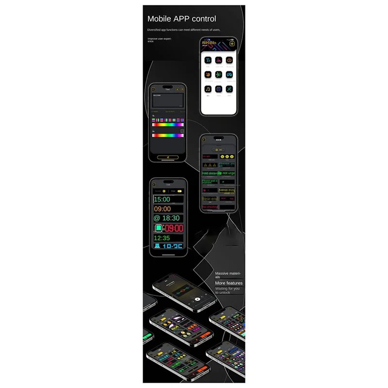 AIAI LED Matrix Panel Programmable Flexible Screen IP65 Display Animation Message Scrolling Sign APP Control Cars Shop Bar
AIAI LED Matrix Panel Programmable Flexible Screen IP65 Display Animation Message Scrolling Sign APP Control Cars Shop Bar