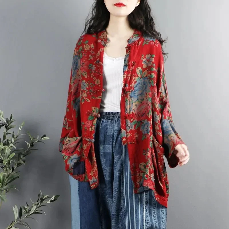 Spring Autumn Feminine Seven Divide Sleeves Coat Ladies Fashion Printing Shirts Outwear Korean Women Cotton Linen Blouse Jacket
Spring Autumn Feminine Seven Divide Sleeves Coat Ladies Fashion Printing Shirts Outwear Korean Women Cotton Linen Blouse Jacket