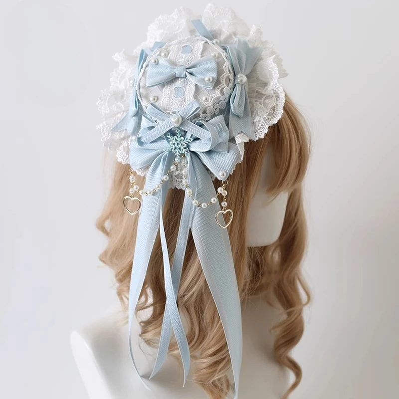 2025 New Christmas G Light Blue Lolita Lace Bow Hairpin Top Hat Lolita Ice Blue Cla Flat Hat
2025 New Christmas G Light Blue Lolita Lace Bow Hairpin Top Hat Lolita Ice Blue Cla Flat Hat