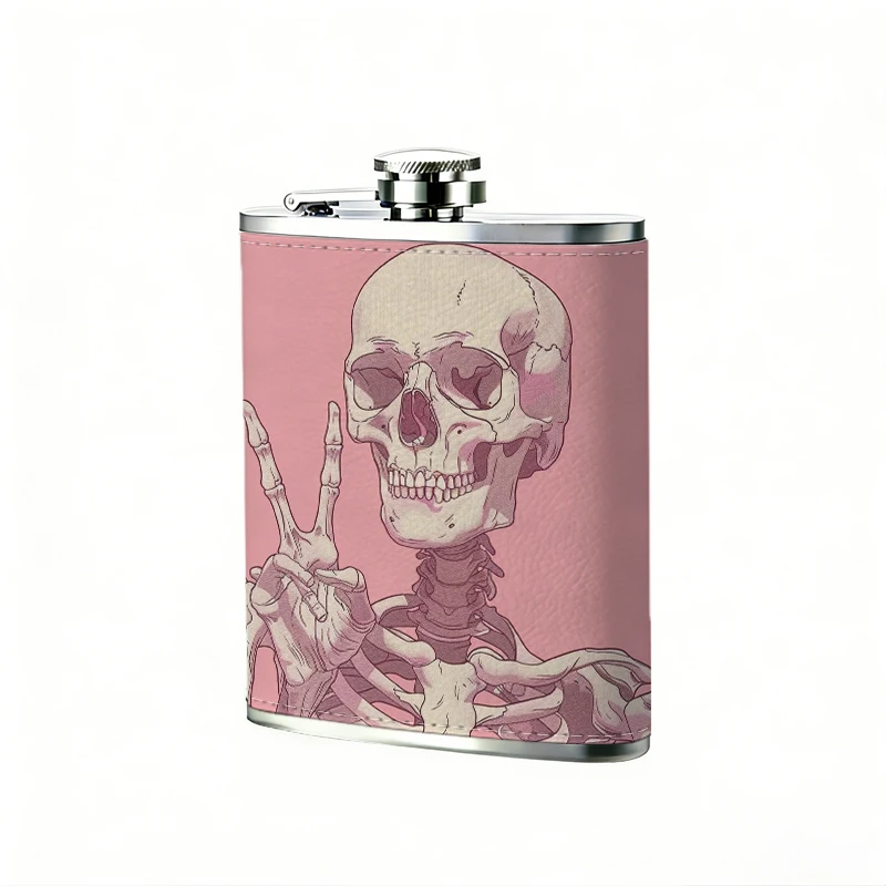 8oz Pink Skeleton Peace Sign Hip Flask Stainless Steel with PU Leather Cover Gothic Aesthetic Liquor Whiskey Flask
8oz Pink Skeleton Peace Sign Hip Flask Stainless Steel with PU Leather Cover Gothic Aesthetic Liquor Whiskey Flask