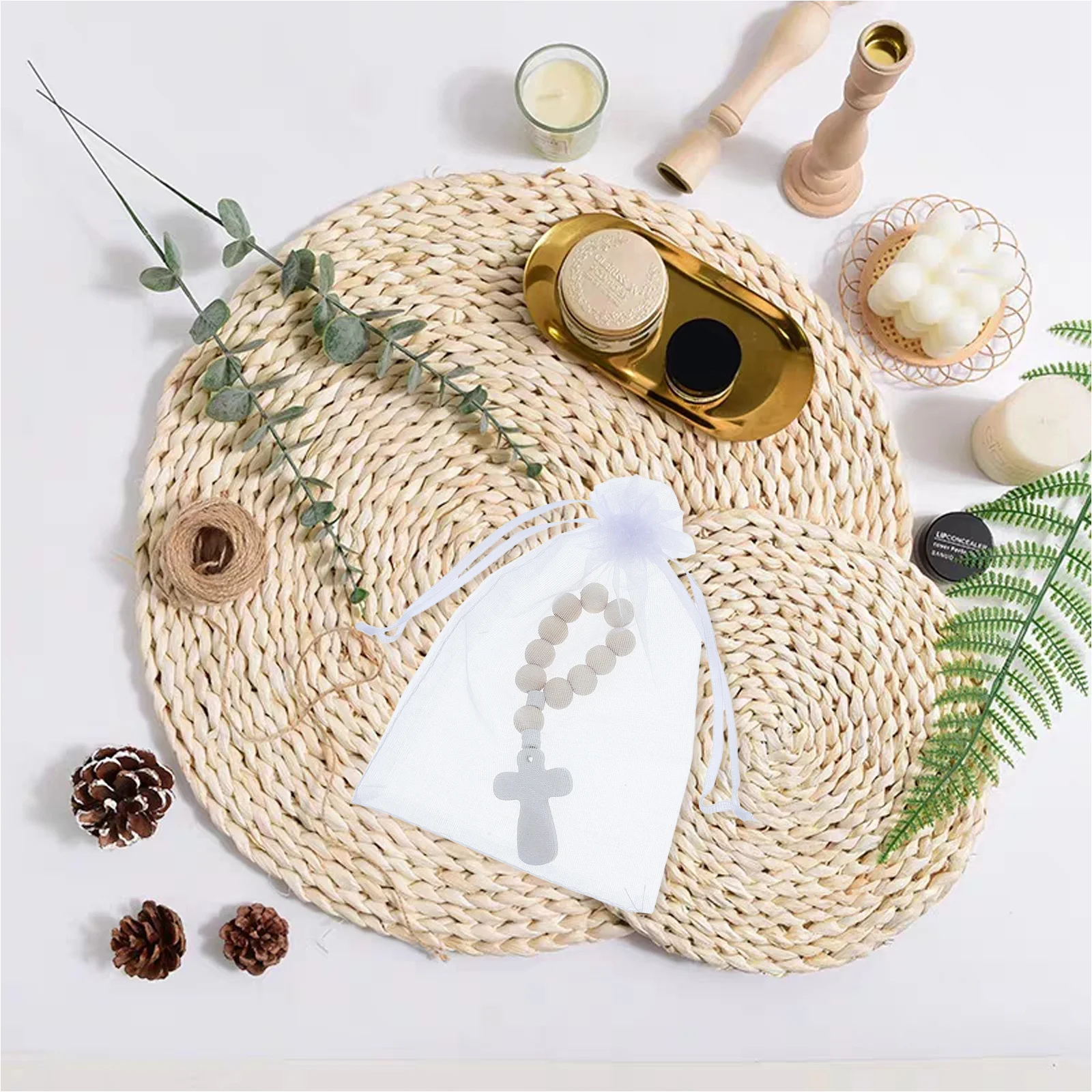 40Sets Wooden Bead Rosary Bracelets Blessing Mesh Bags Baptism Baby Shower First Communion Party Favors Small Rosary Favors
40Sets Wooden Bead Rosary Bracelets Blessing Mesh Bags Baptism Baby Shower First Communion Party Favors Small Rosary Favors